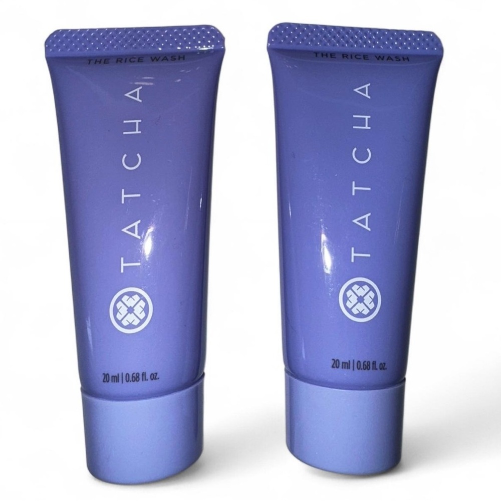 Tatcha The Rice Wash Soft Cream Cleanser Deluxe Travel Size .68 FL OZ 2 PK